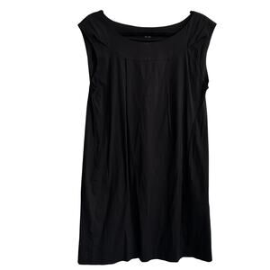 Theory Danela Shift Dress 10 Black Boatneck Capsule Minimalist Stretch